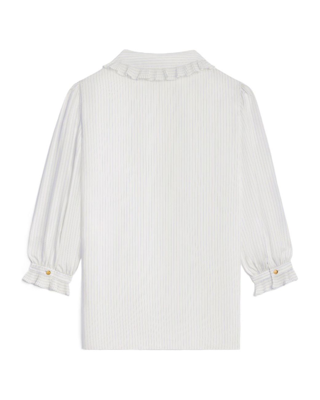 Céline White Blouse With Frilled Claudine Collar