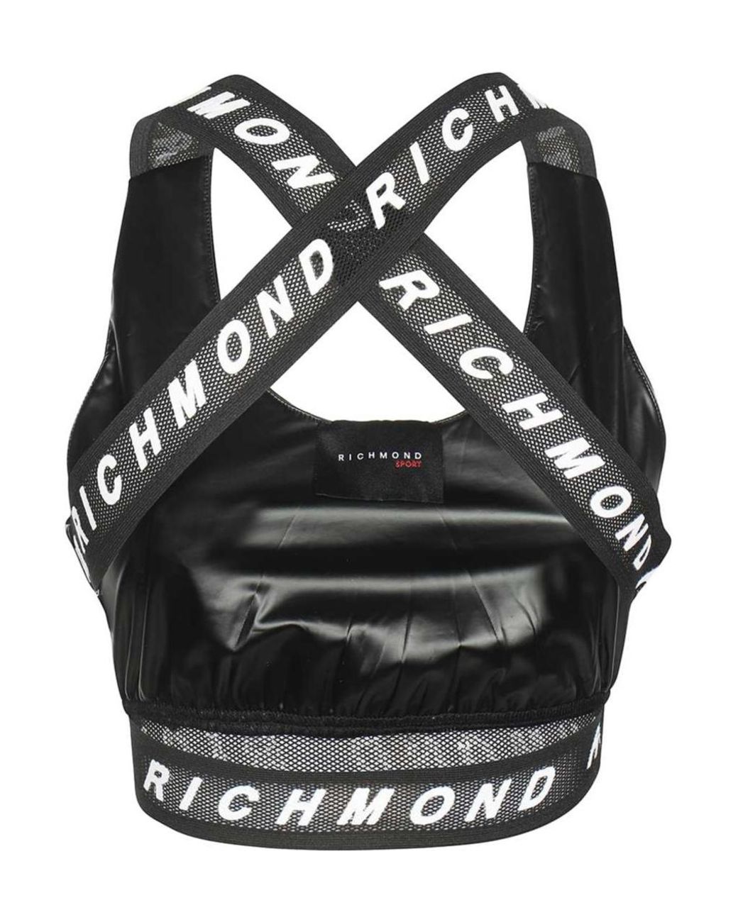John Richmond Black Logo-Strap Performance Top