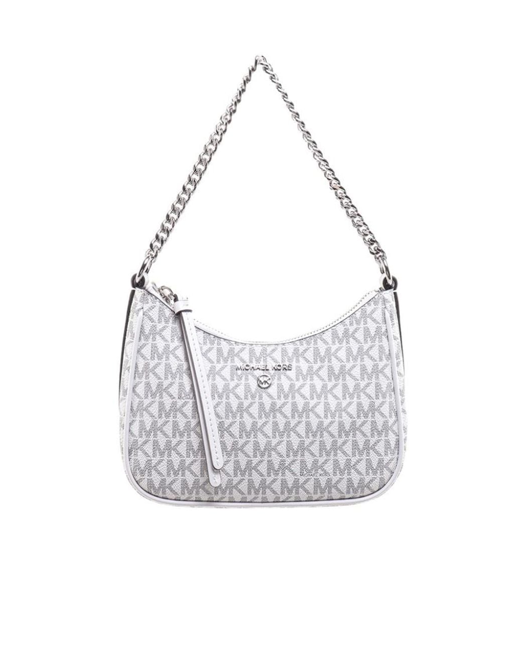 Michael Kors White Monogram-Pattern Tote Bag