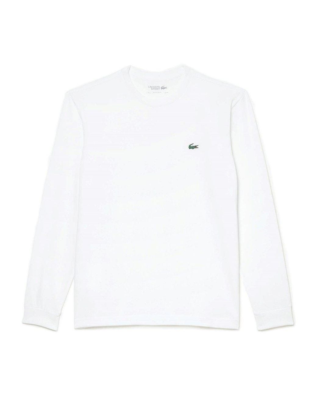 Lacoste White Crew Neck Long Sleeve Top for men