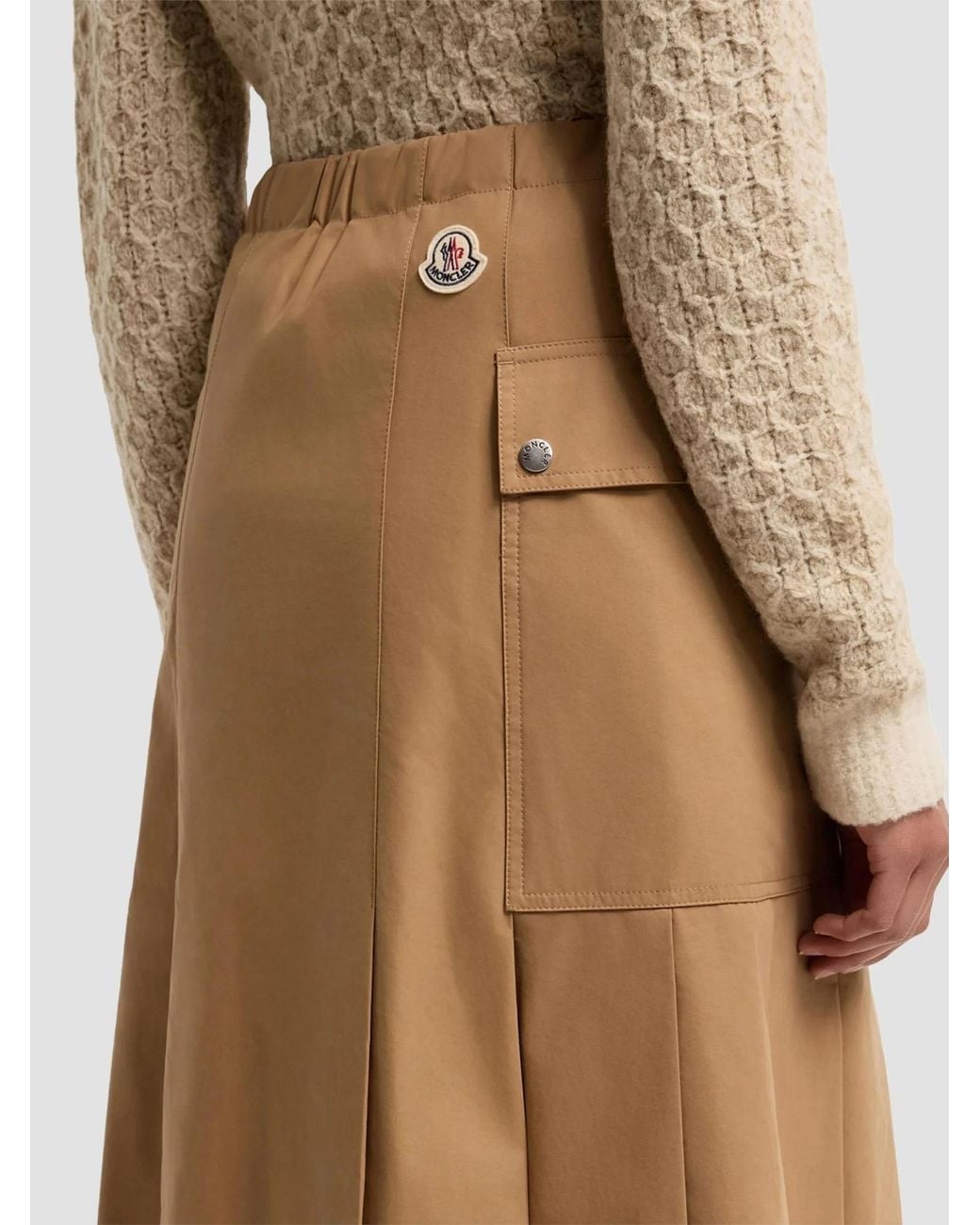 Moncler Natural Elastic-Waist Skirt