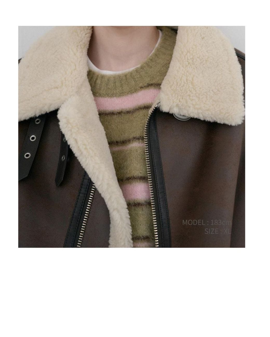 DUNST Green Striped Hairy Sweater for men