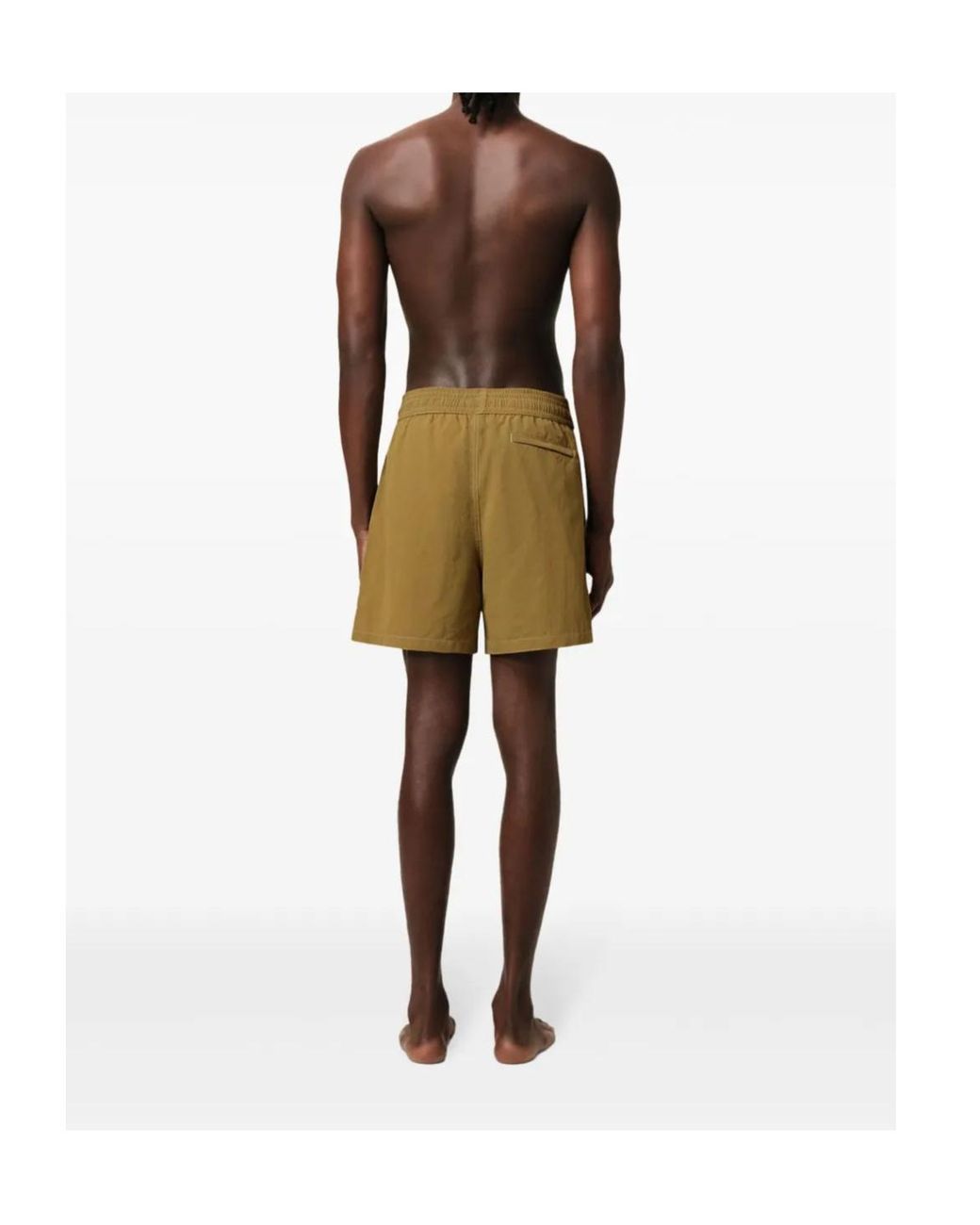 AMI Natural Logo Embroidered Beach Shorts for men