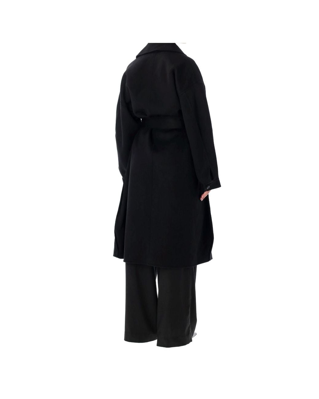 Frankie Shop Black Belted Double-Breasted Coat