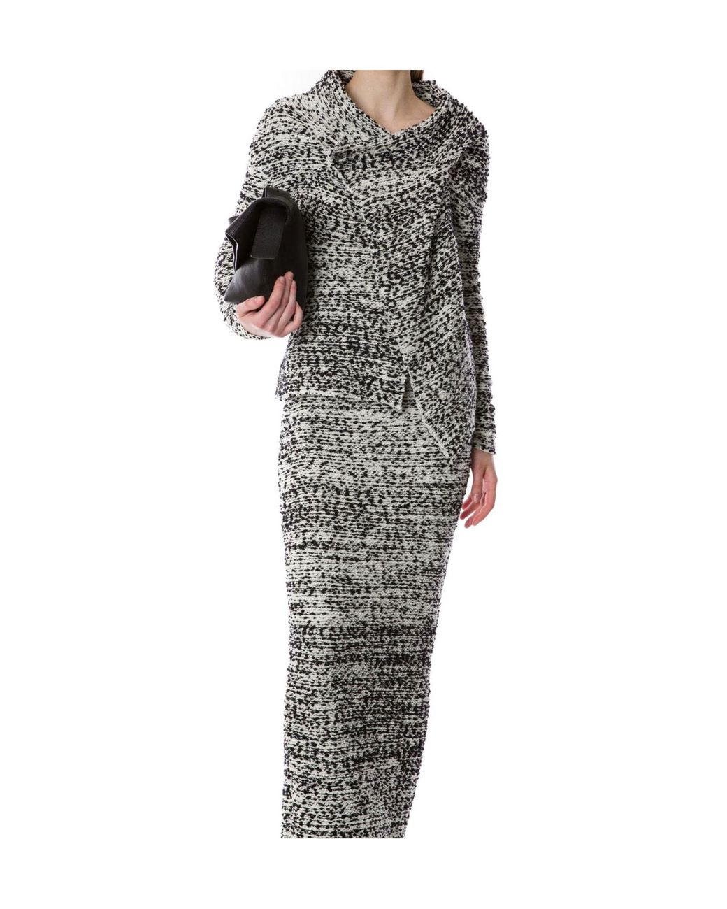 Alberta Ferretti Gray Cross-Neck Knit Jacket