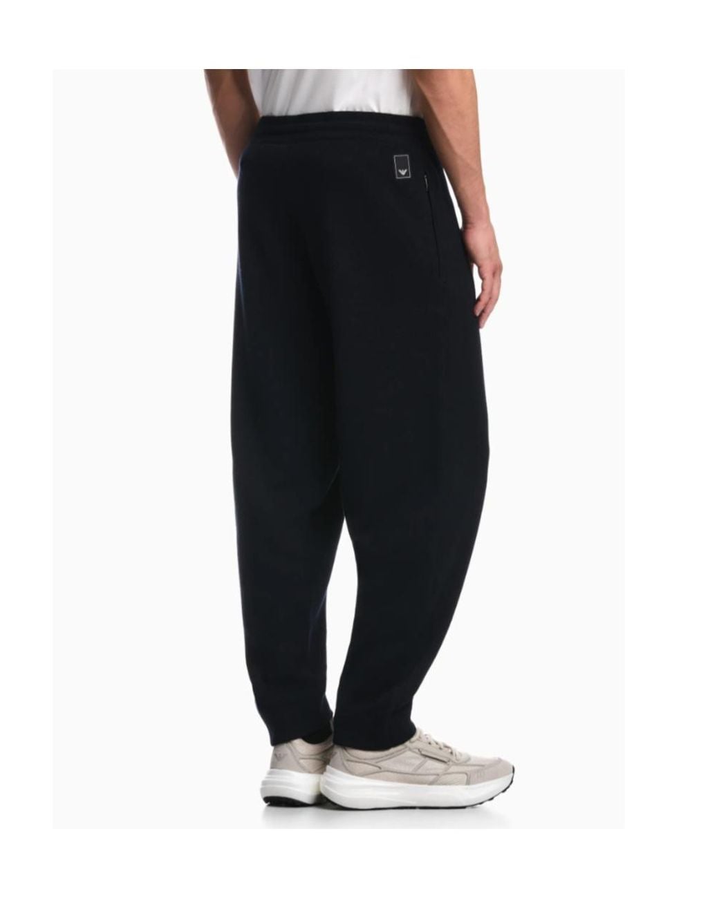 Emporio Armani Blue Drawstring Logo Pants for men