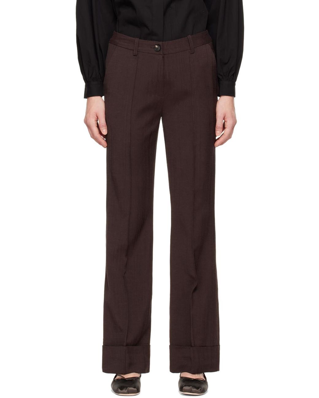 Co. Black Woven Straight Leg Casual Pants
