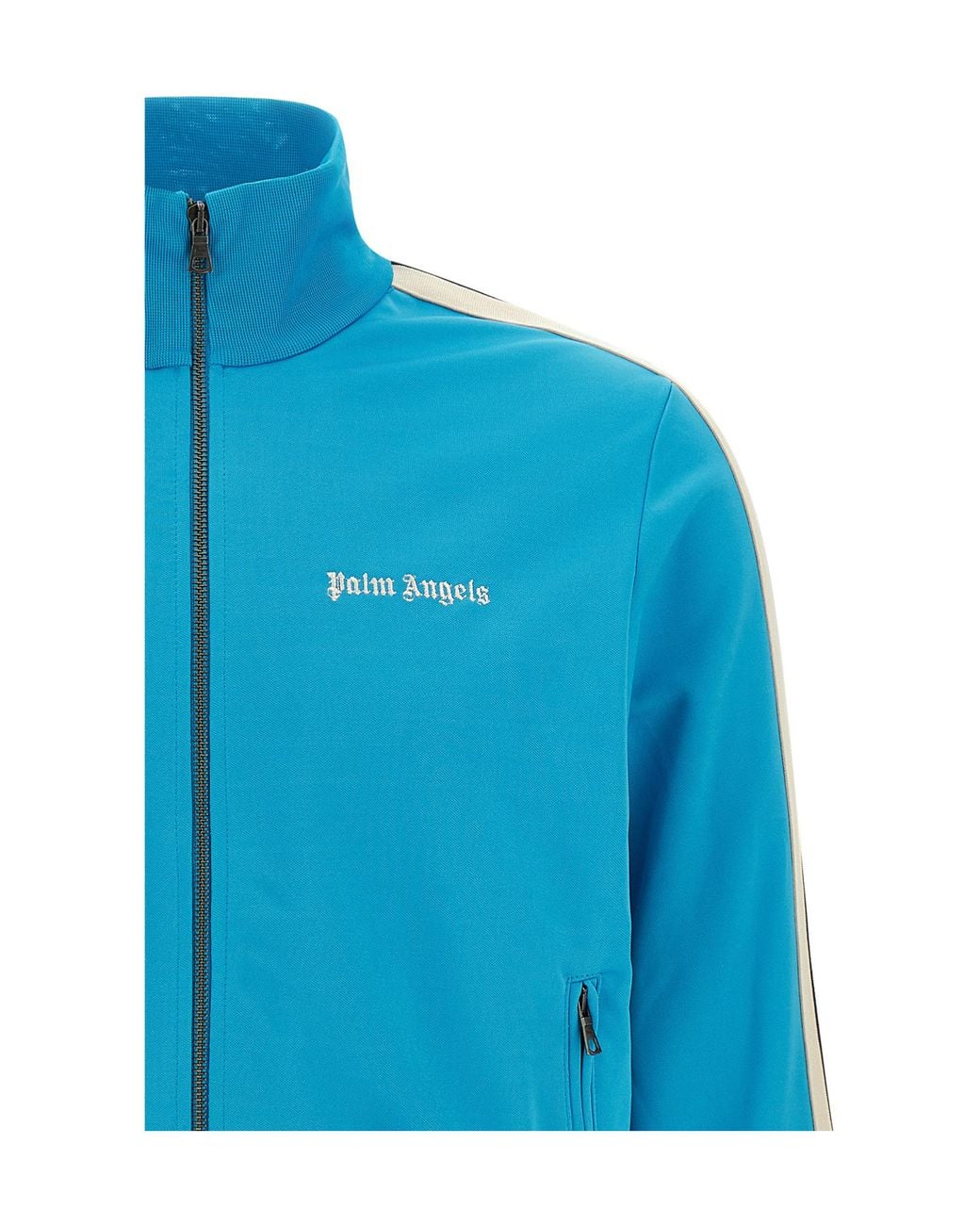 Palm Angels Blue Track Zip-Up Jacket for men