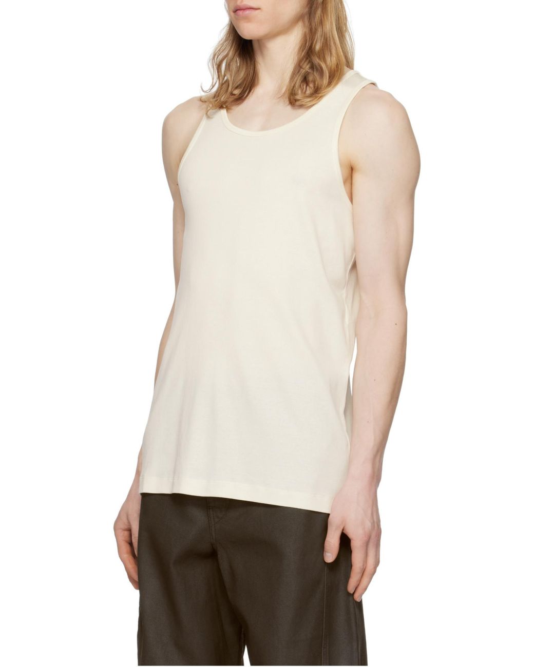 Lemaire White Classic Scoop-Neck Tank Top for men