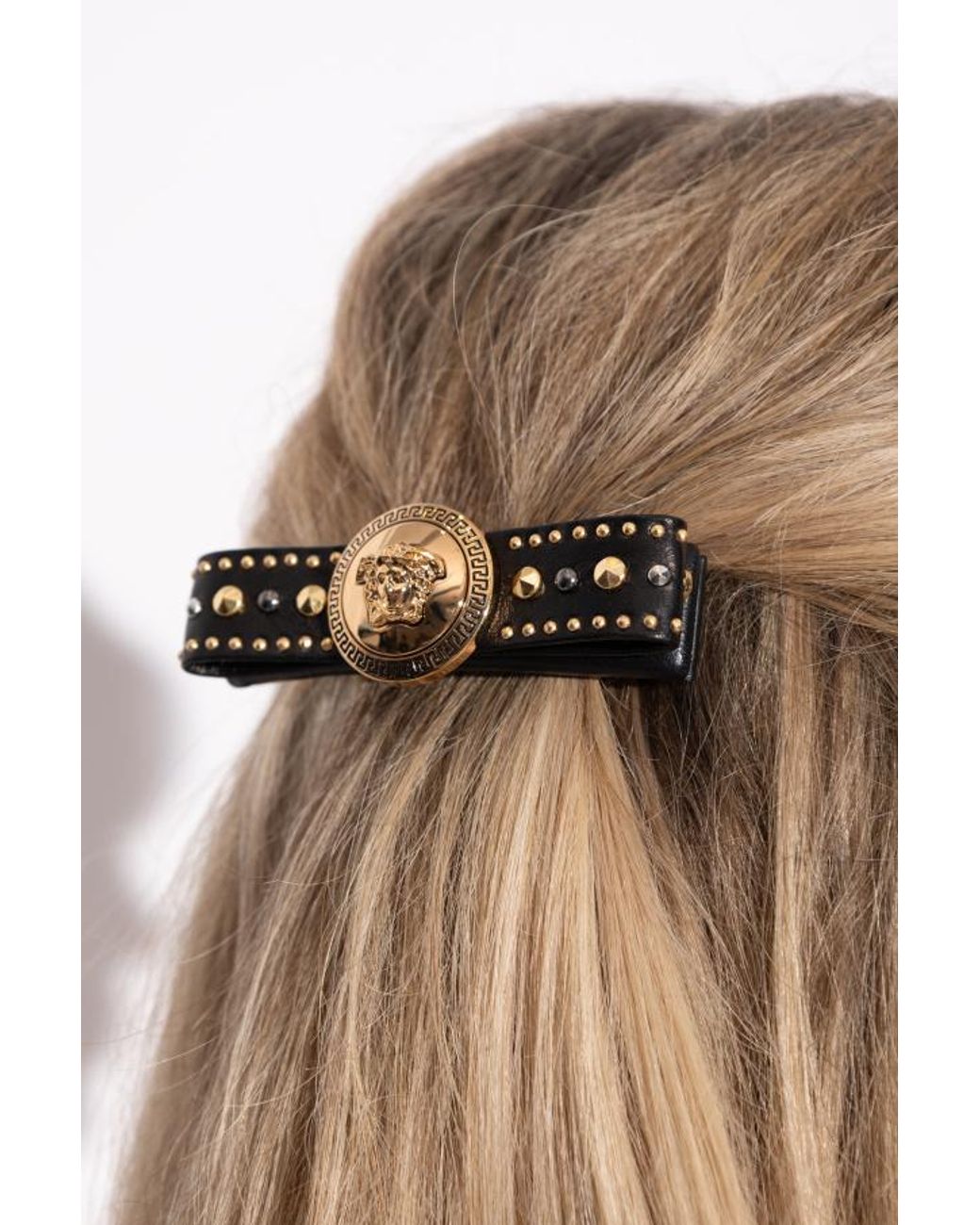 Versace White Studded Hair Clip