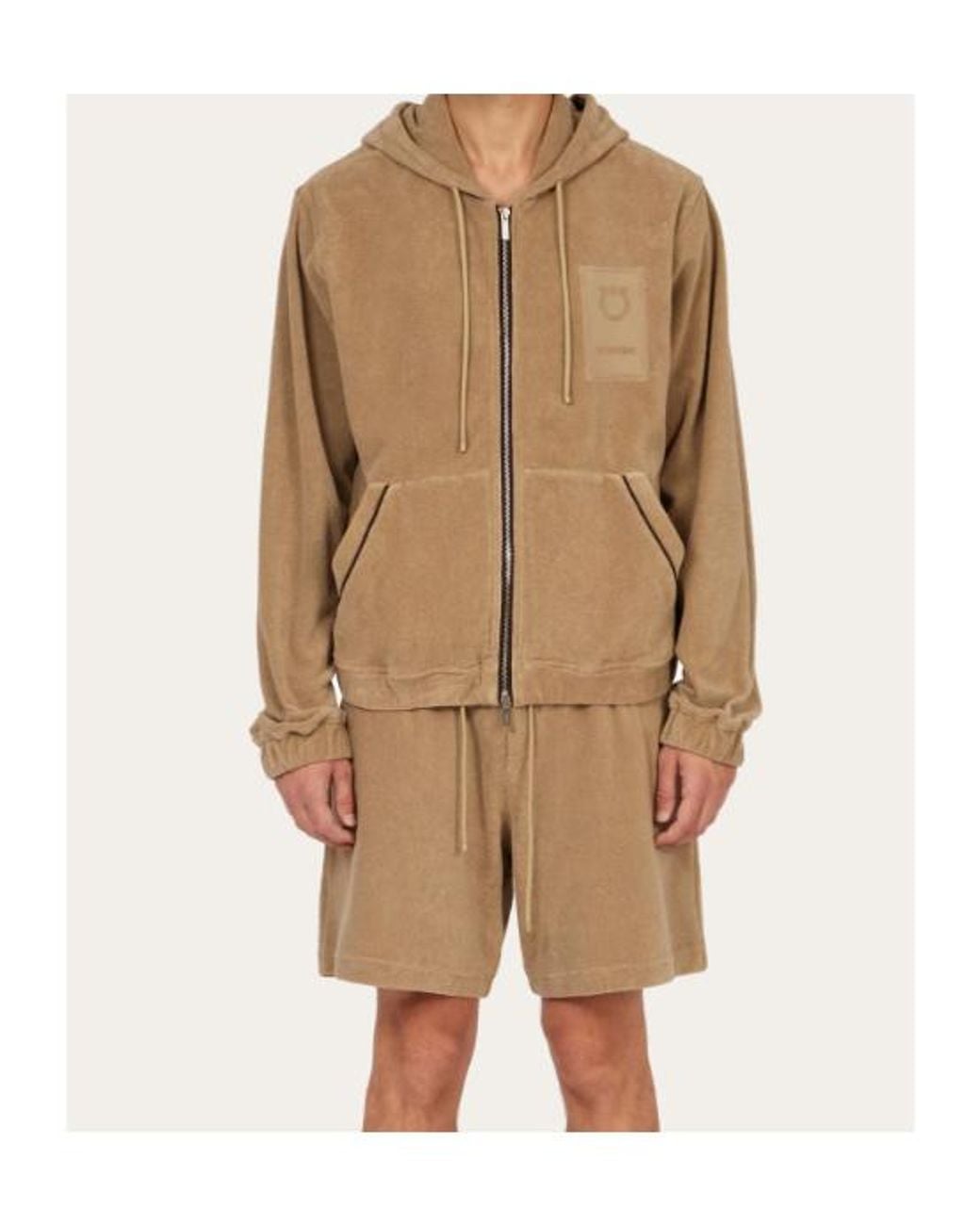 Ferragamo Brown Ferragamo Monogram Hoodie for men