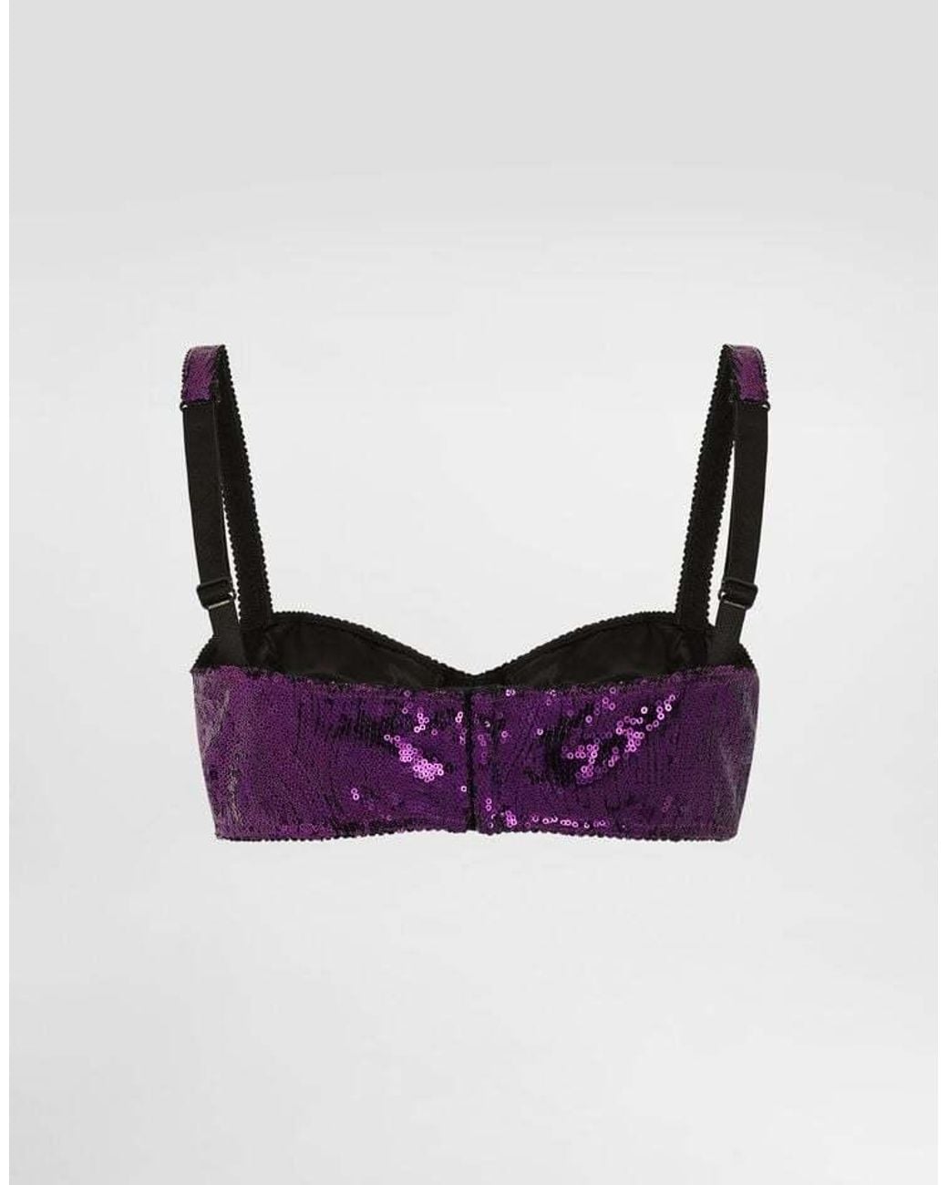 Dolce & Gabbana Purple Sequinned Bra