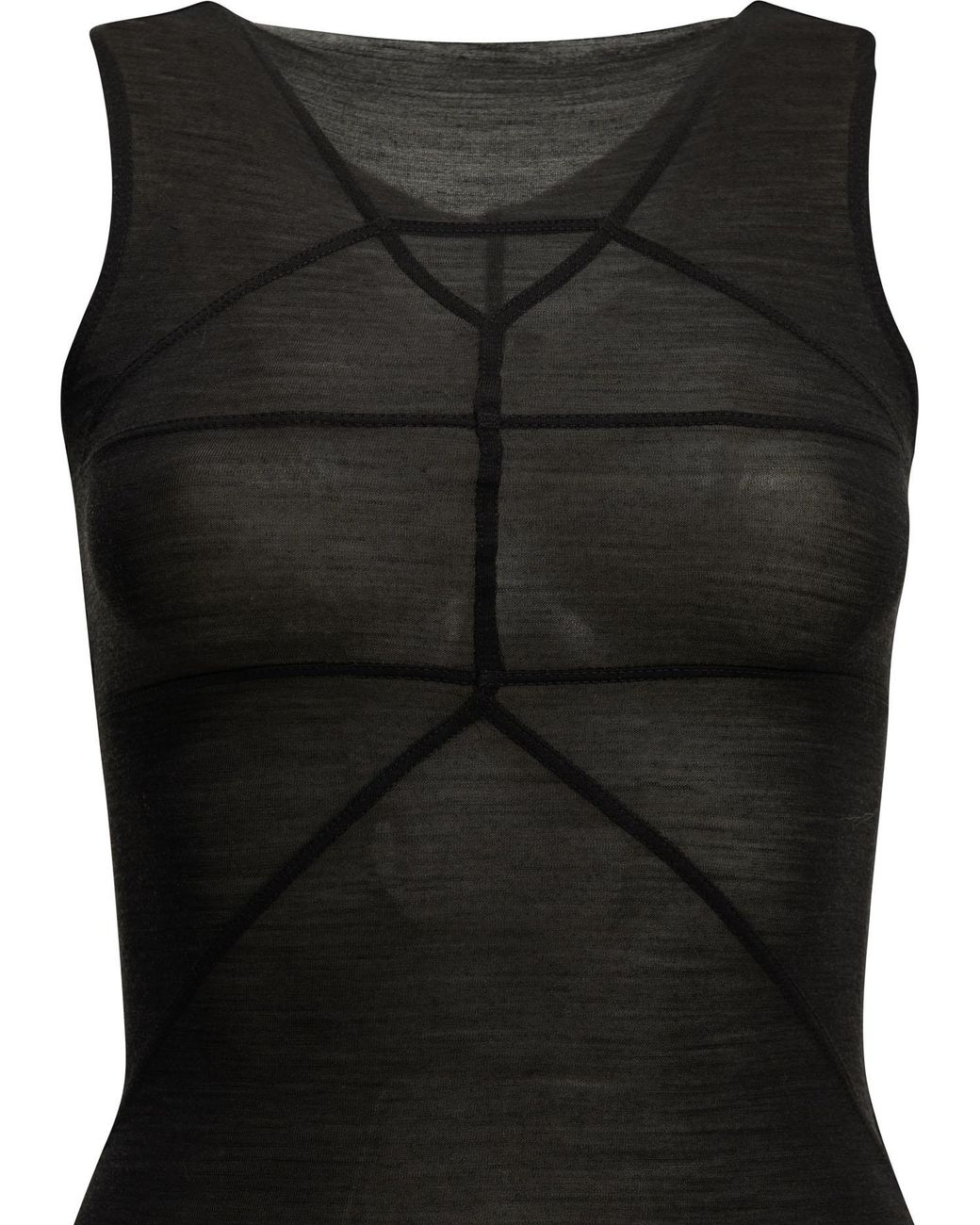 Rick Owens Black Exposed-Seam Slim Fit Tank Top