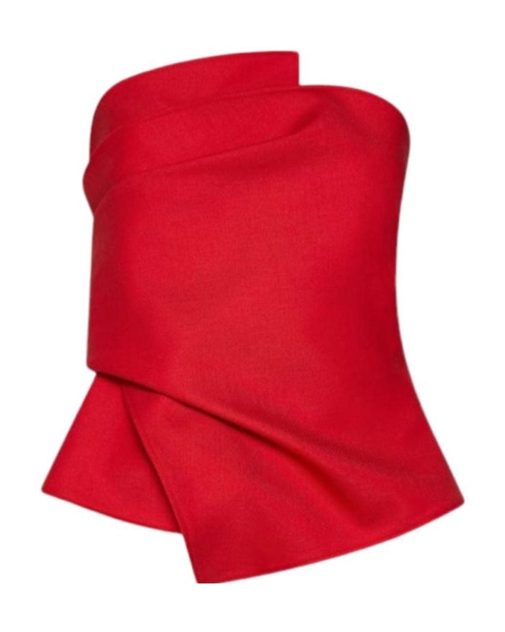 Marella Red Crisscross Pleated Bandeau