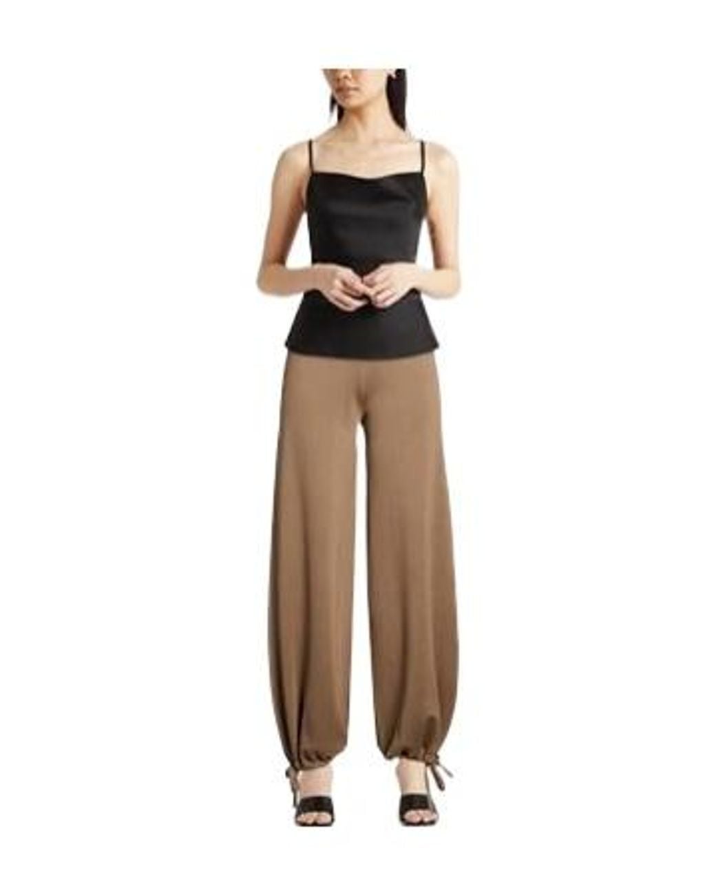 Max Mara Brown High-Waist Knit Balloon Trousers