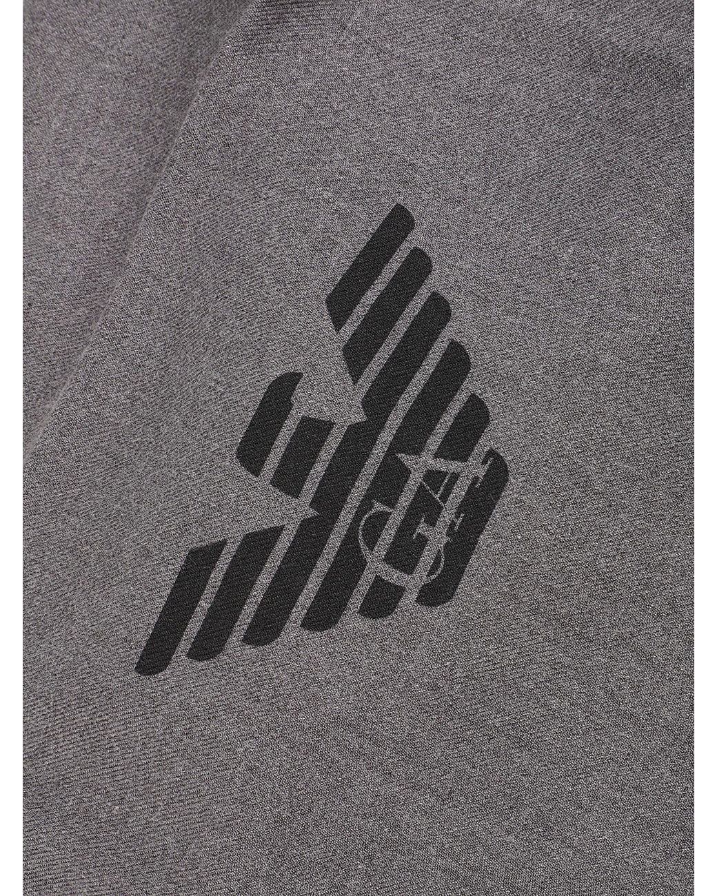 Emporio Armani White Logo-Printed Fringed Scarf for men