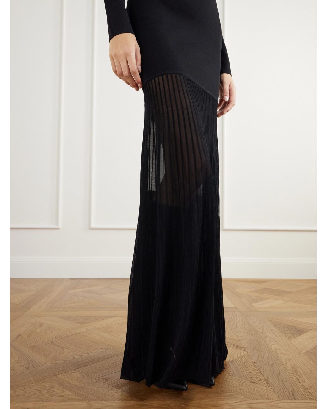 Sir Black Paneled Stretch-Knit Dress