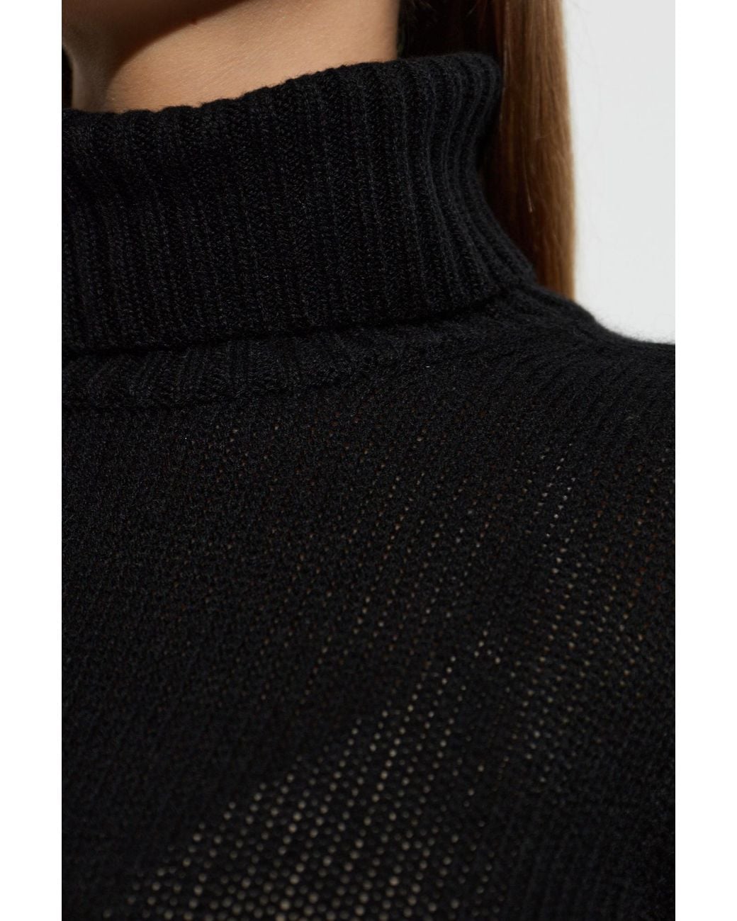 Fabiana Filippi Black Long-Sleeve Turtleneck Sweater