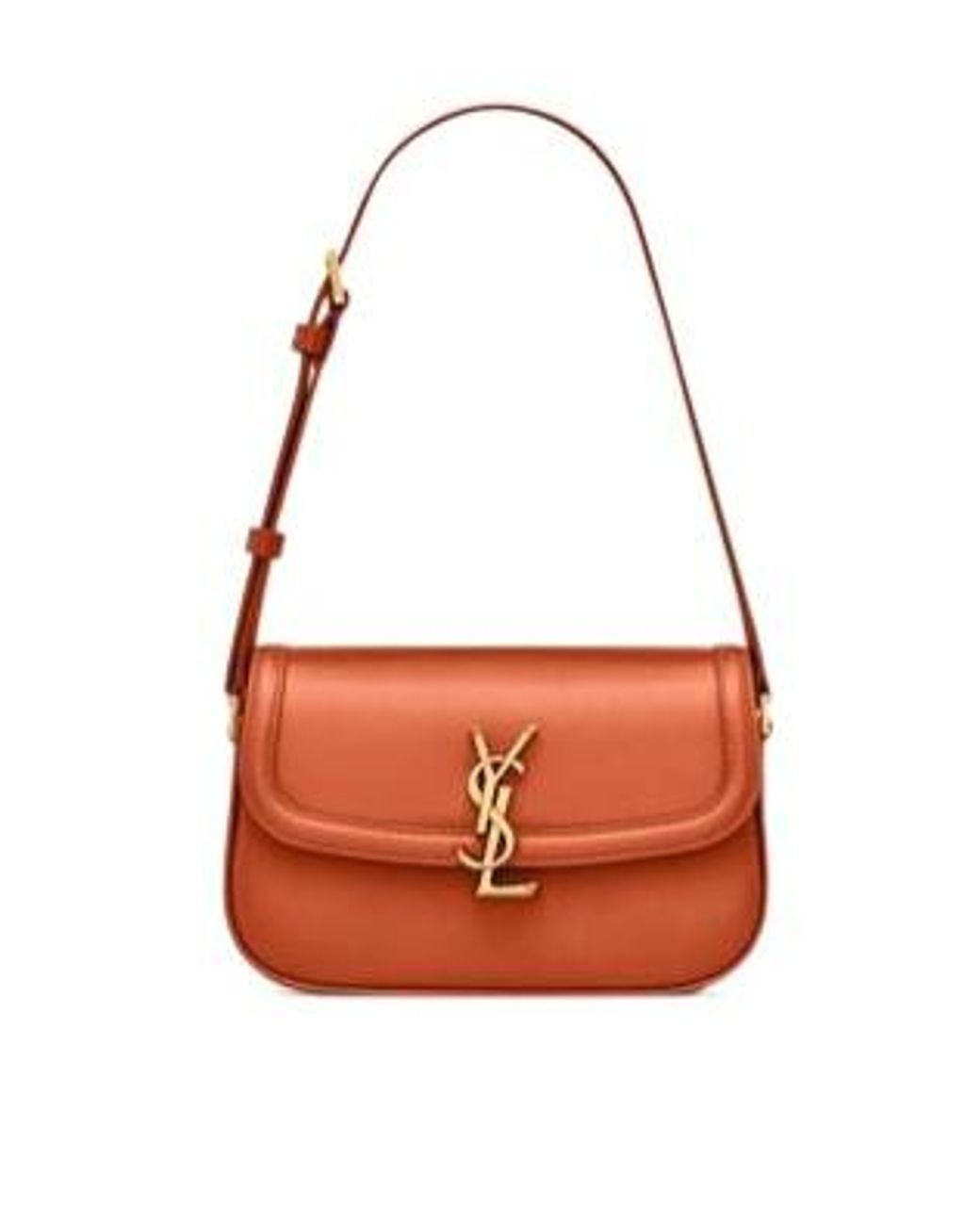 Saint Laurent Orange Mini Solferino Leather Shoulder Bag