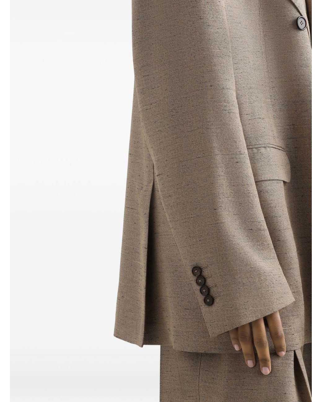 Dolce & Gabbana Natural Viscose Linen Double-Breasted Blazer