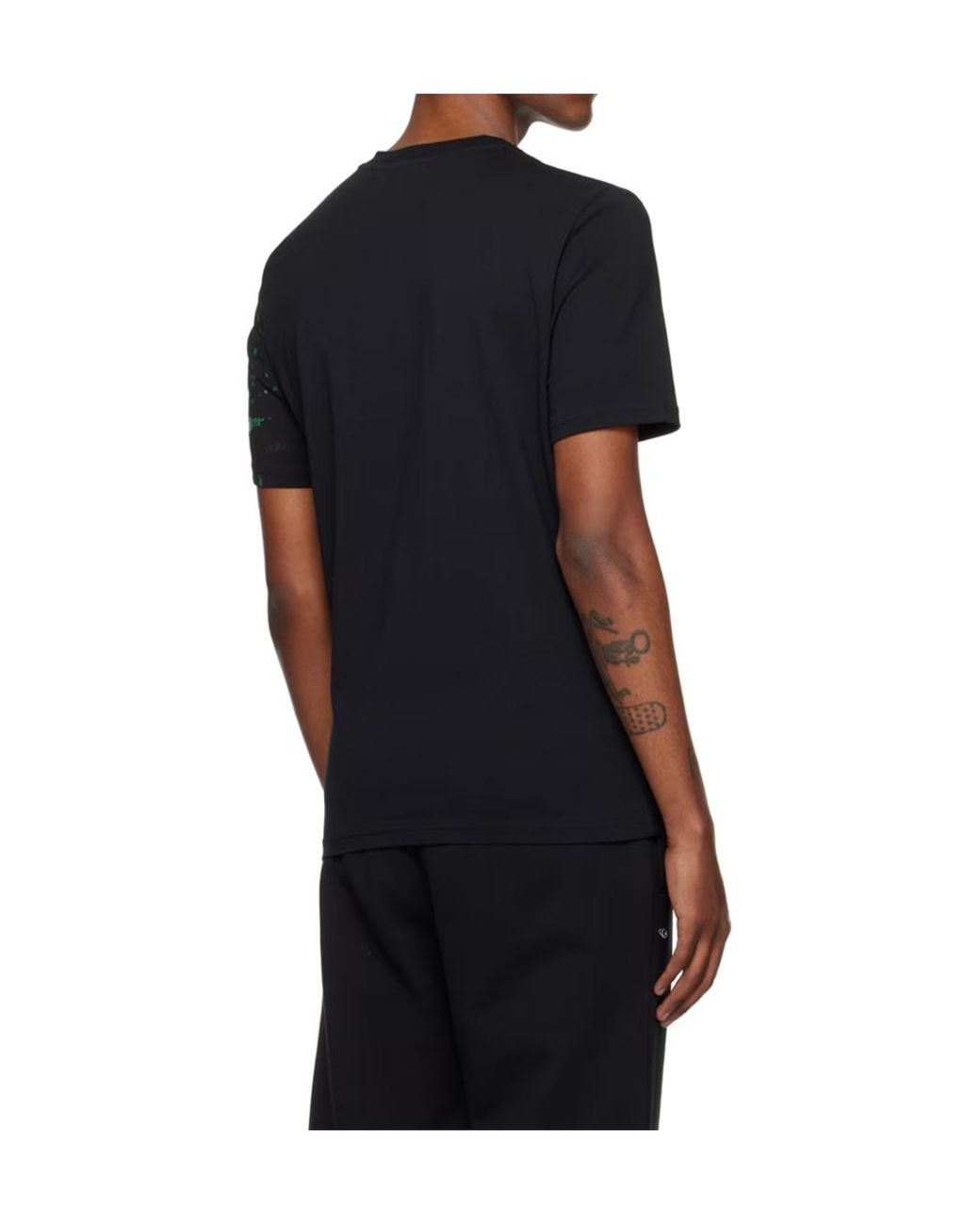 Moschino Black Round Collar Printed T-Shirt for men
