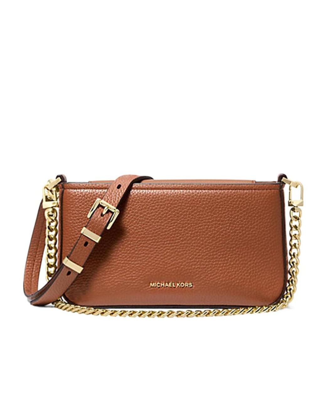 MICHAEL Michael Kors Brown Bryant Small Pebbled Convertible Pouch