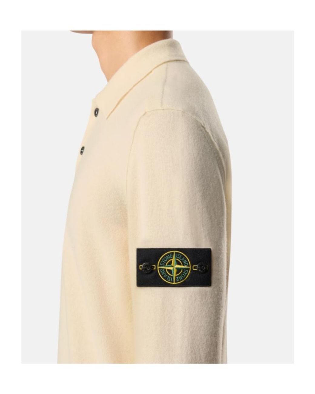 Stone Island Natural Badge Polo Knitted Top for men