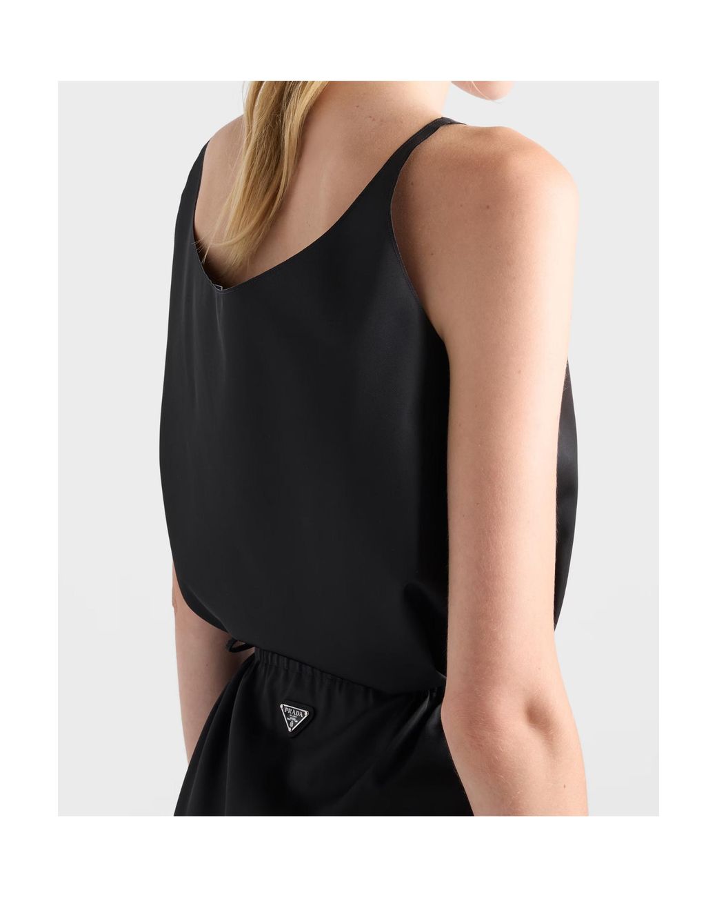Prada Black Re-Nylon Logo Tank Top