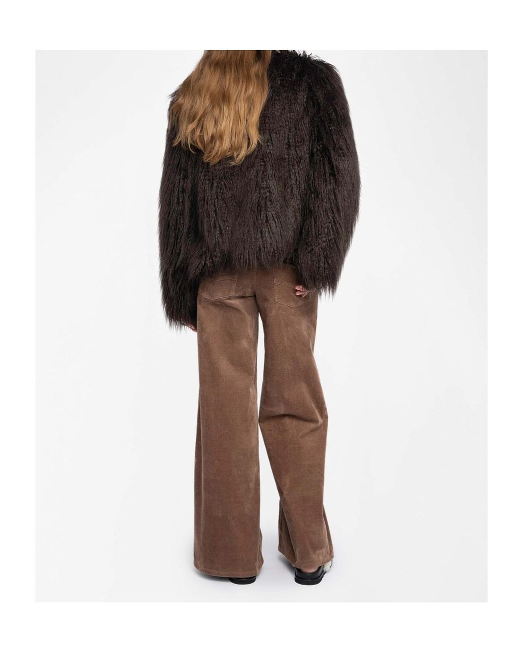Zadig & Voltaire Black Shaggy Faux-Fur Coat