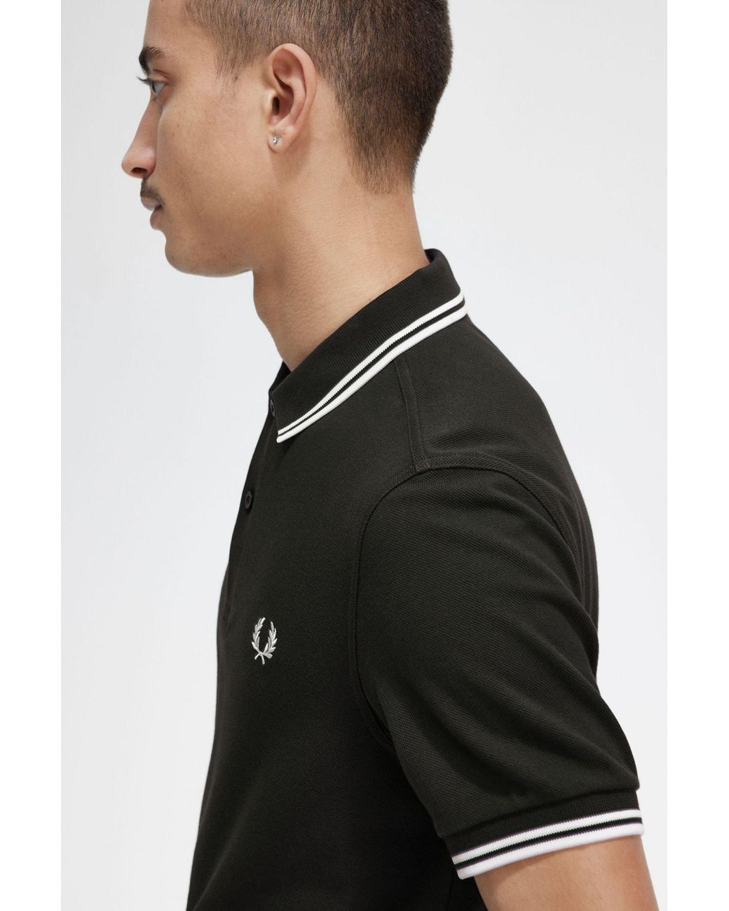 Fred Perry Black M3600 Twin Tipped Polo Shirt for men