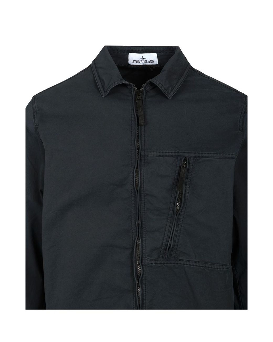 Stone Island Black Supimaâ Cotton Overshirt for men