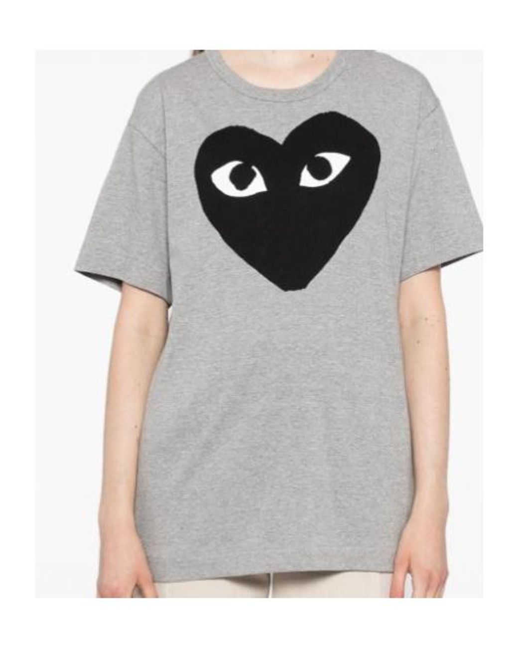 COMME DES GARÇONS PLAY Gray Cotton T-Shirt