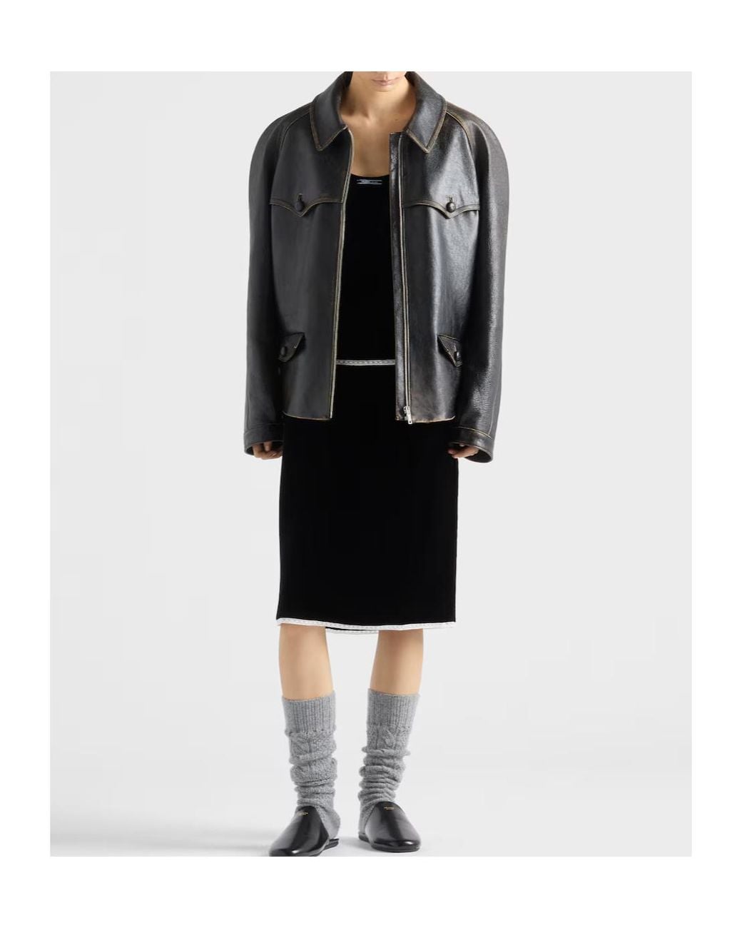 Prada Black Midi Velvet Skirt