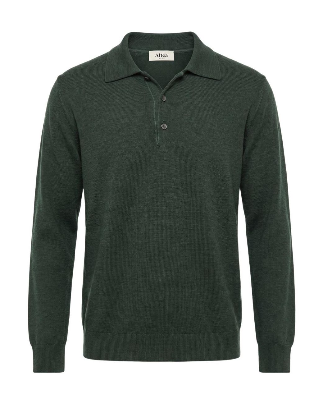 Altea Green Long-Sleeve Polo-Neck Sweater for men