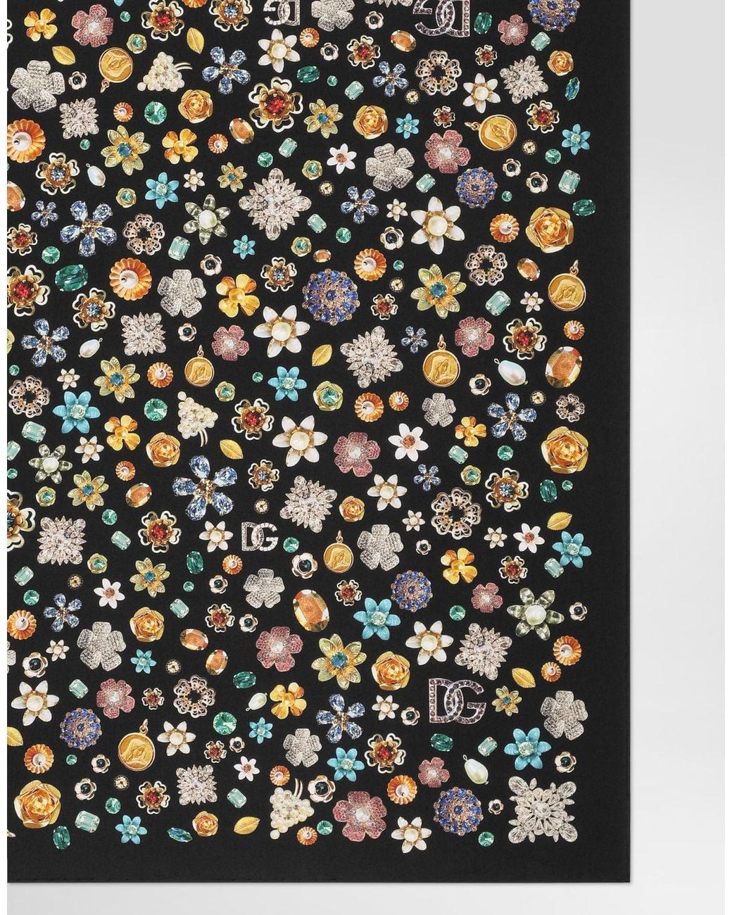 Dolce & Gabbana Black Silk Twill Scarf
