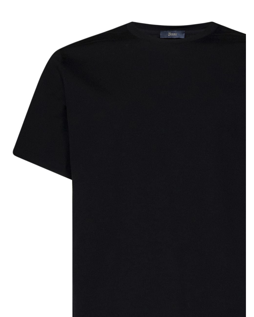 Herno Black Stretched Crewneck T-Shirt for men