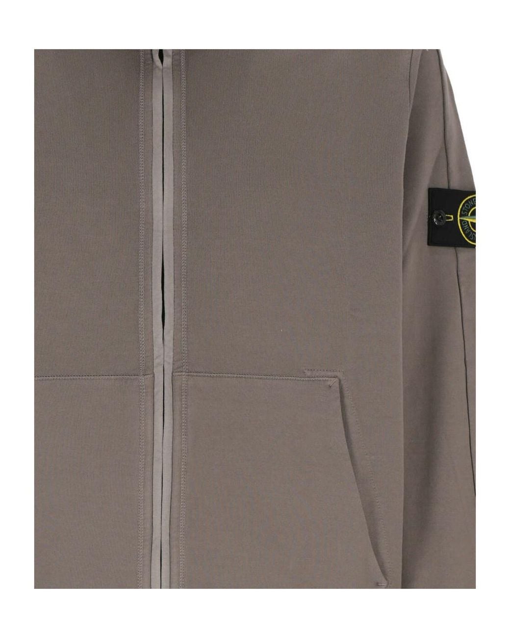 Stone Island Gray High-Neck Zip-Up Jacket for men