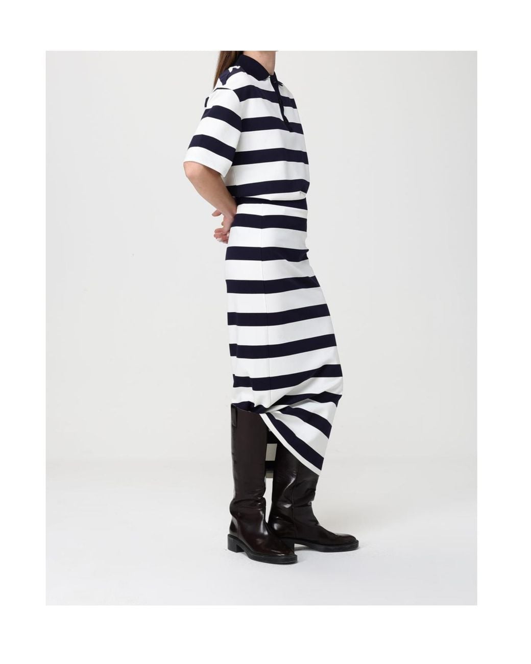Max Mara Blue Striped Short-Sleeve Polo Shirt