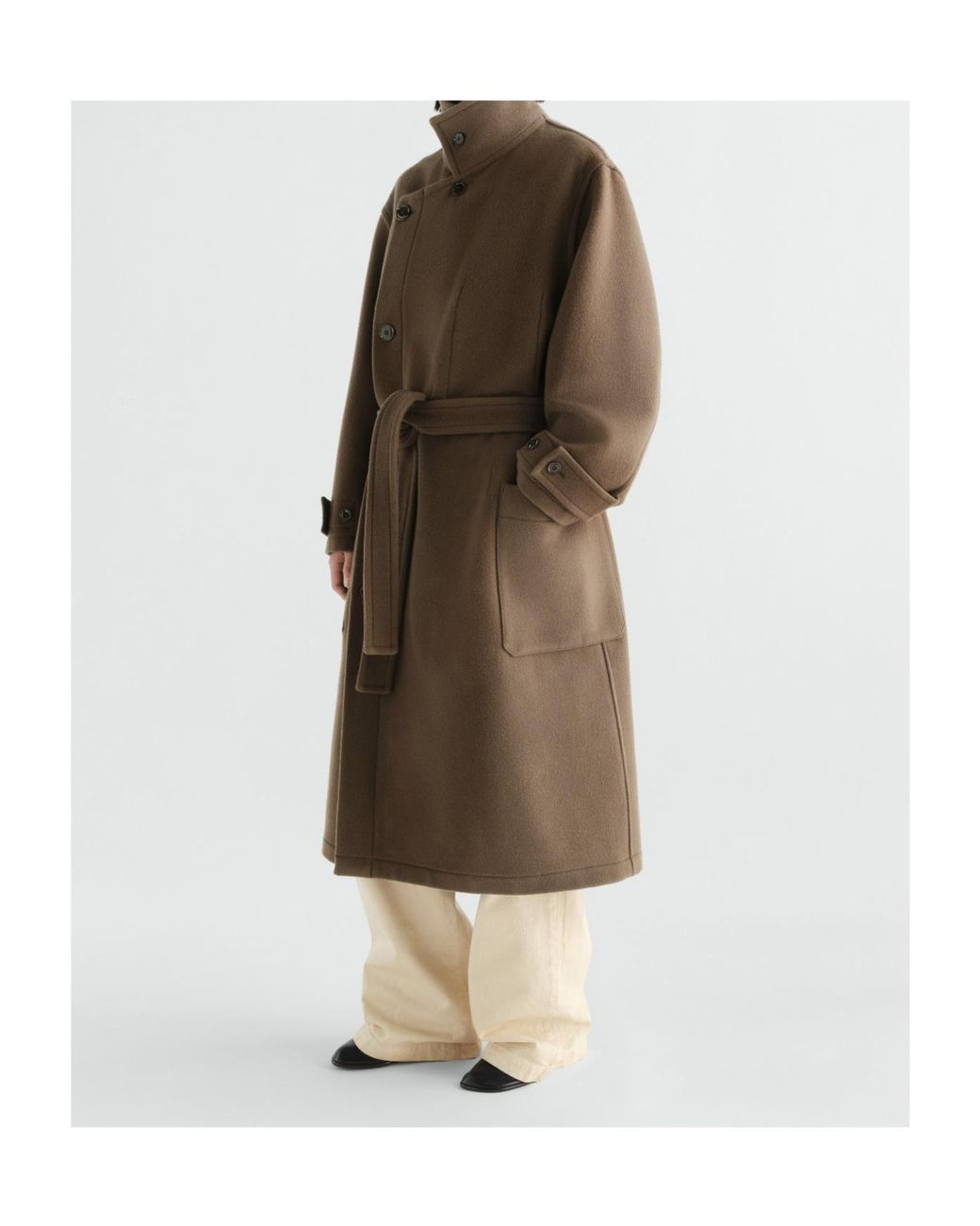 Lemaire Brown Wrap Coat for men