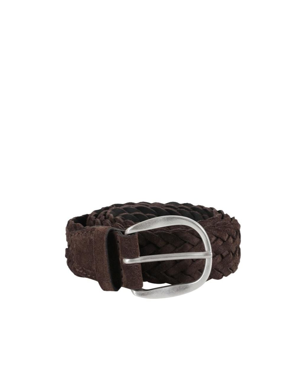 Orciani Black Woven Leather Belt for men
