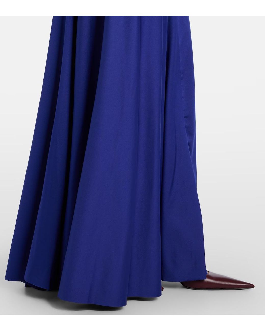 Victoria Beckham Blue Asymmetric Draped Gown