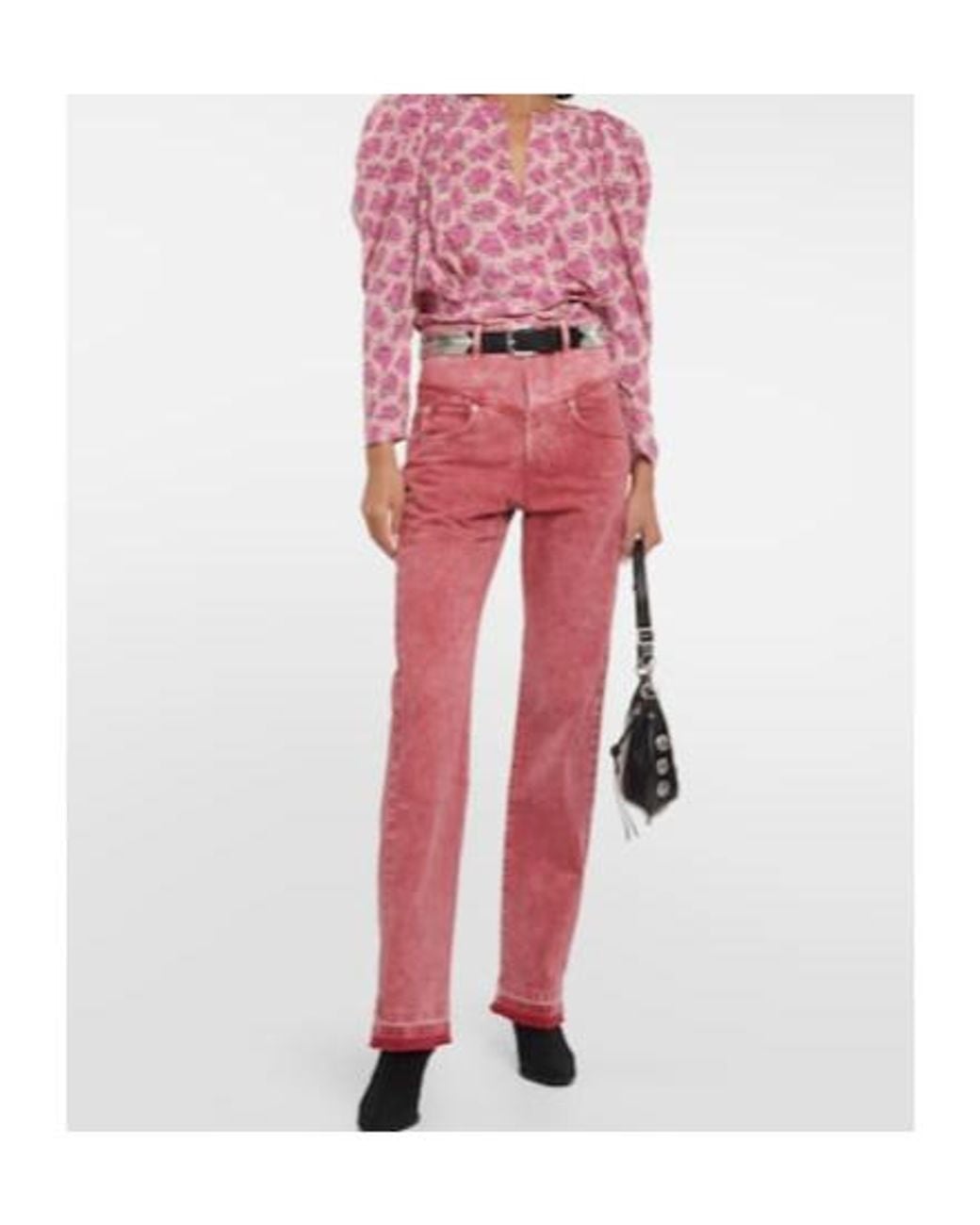 Isabel Marant Red Straight-Leg Jeans