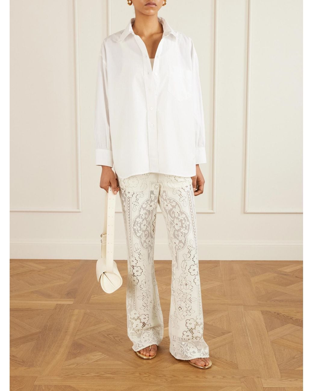 Sea White Arianna Floral Lace Trousers
