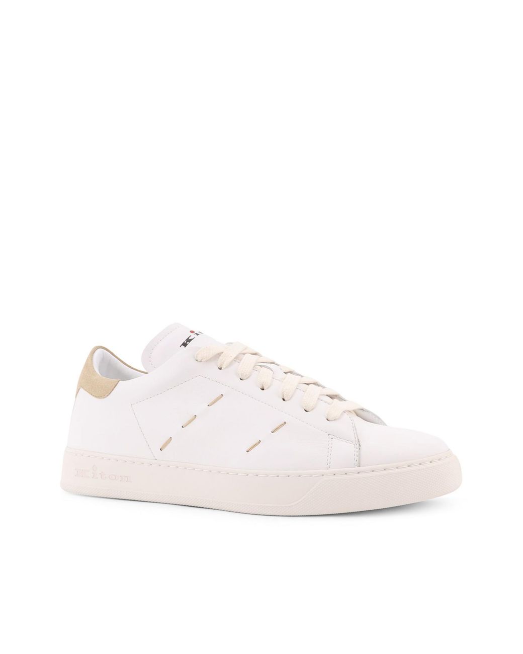 Kiton Pink Leather Sneakers With Iconic Stitching for men