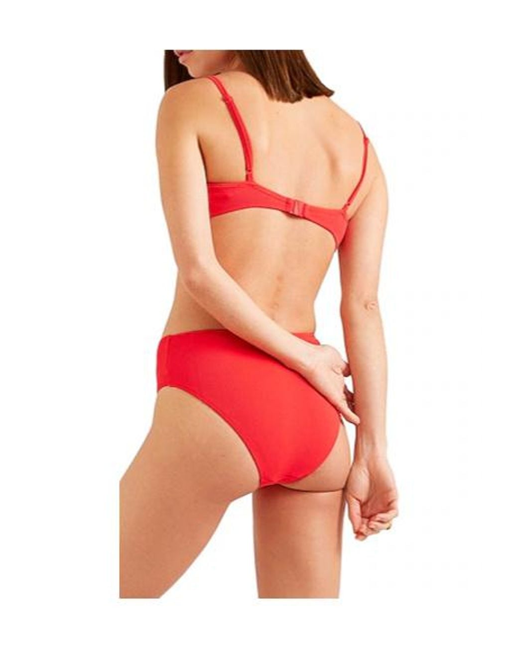 Ganni Red Stretch Solidcolor Bikini Bottoms