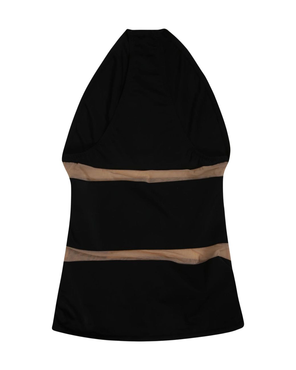 Norma Kamali Black Strapless Mesh Panel Beachwear