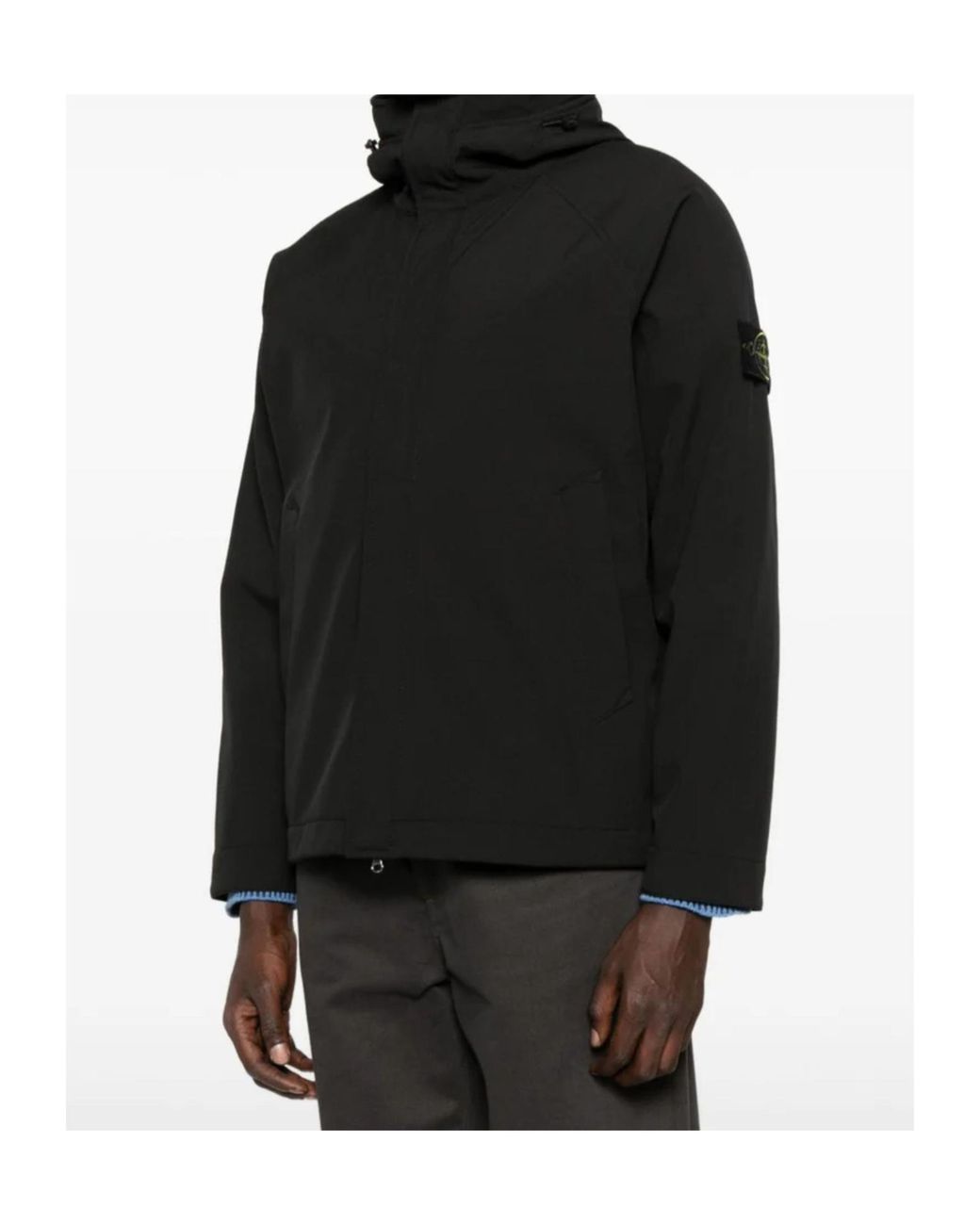 Stone Island Black Zip Bomber Jacket for men