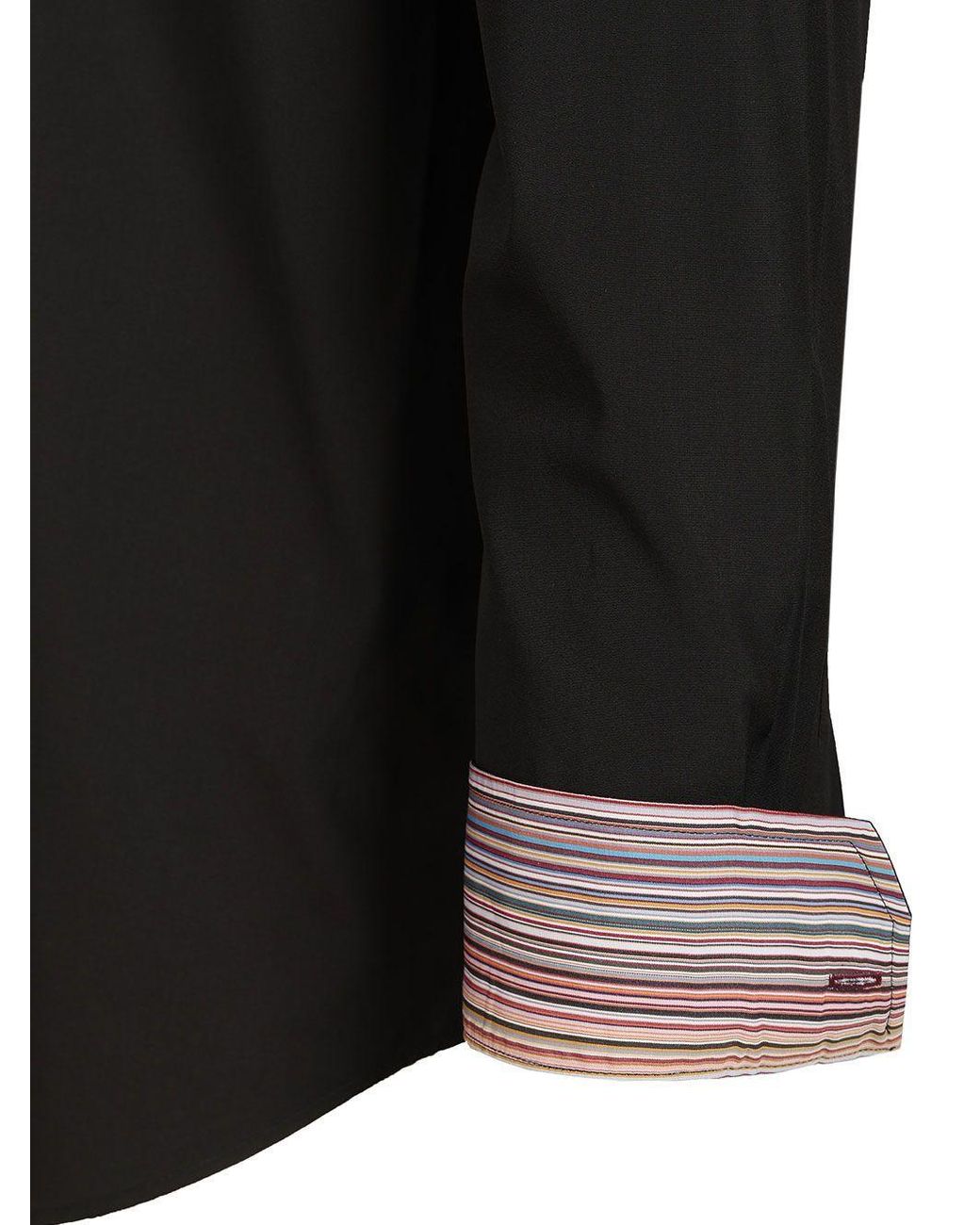 Paul Smith Black Artist Stripe Cuff Shirt for men