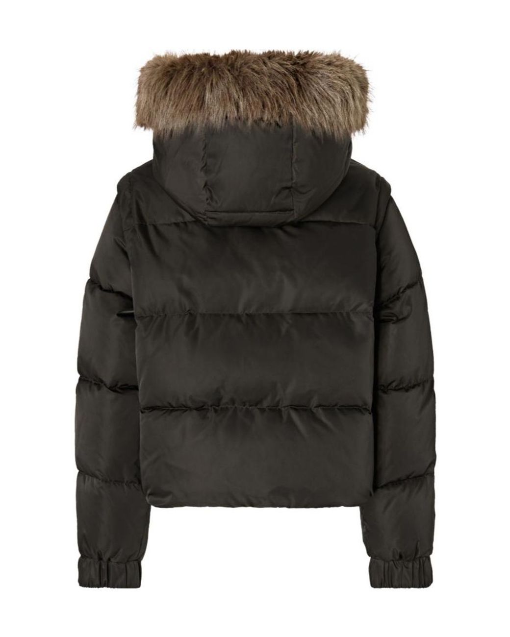 Pinko Black Diagonal Padded Hooded Jacket