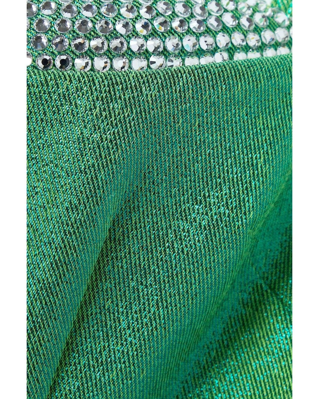 Area Green Crystal-Embellished Lamé Dress